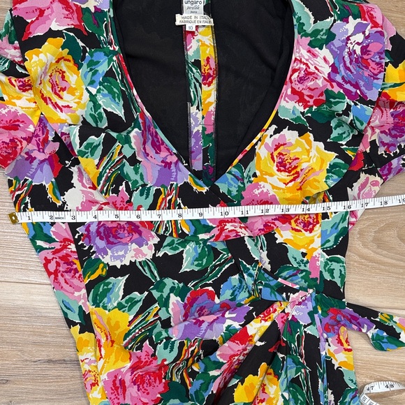 Vintage Emanuel Ungaro Floral Wrap Dress - Picture 5 of 8
